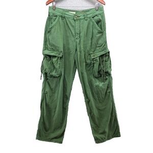 Pilcro Cargo Pants Womens 28 6 Green Straight Leg High Rise Utility Streetwear